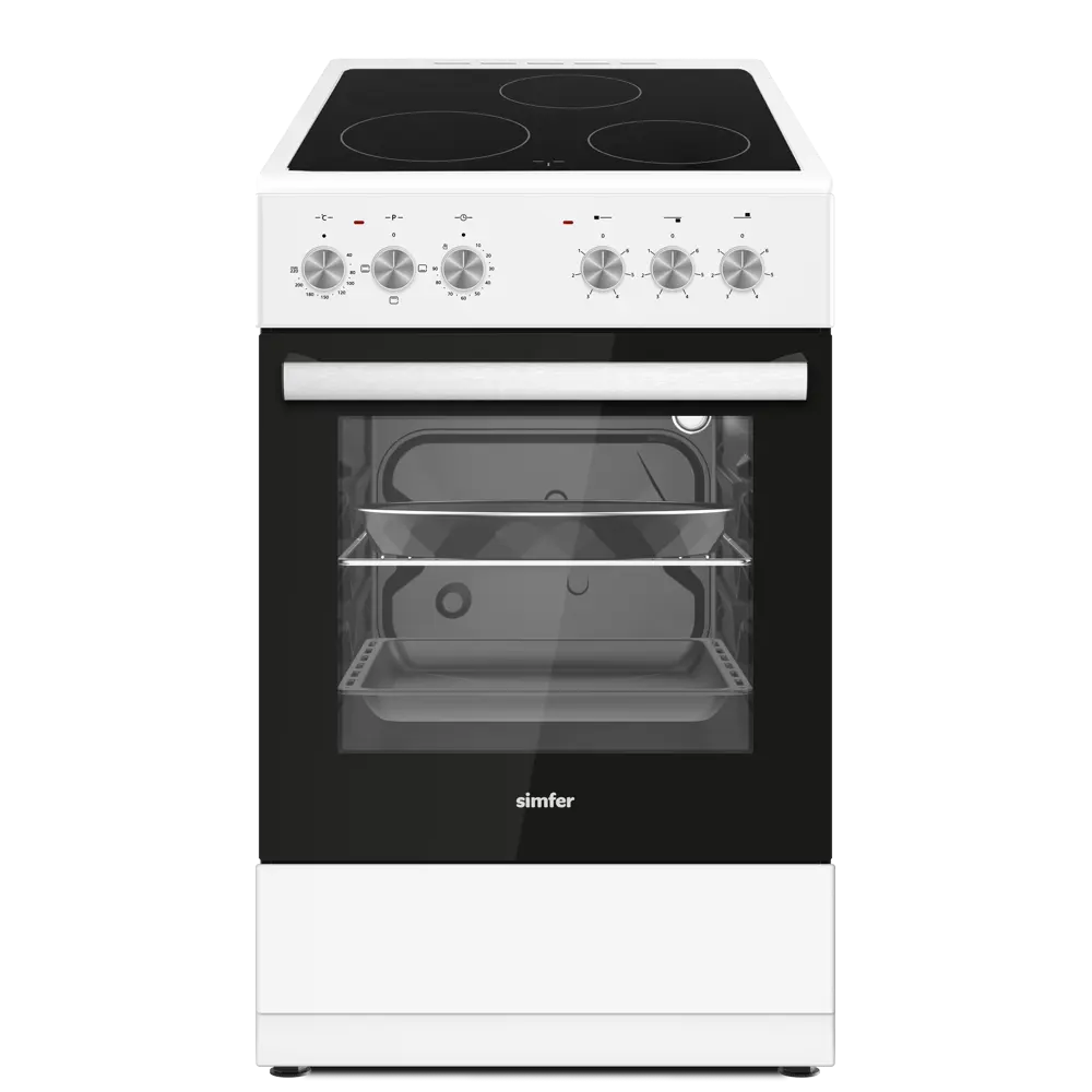 Фото Электрическая плита с духовкой Simfer F50VW14025 50x86x54.7 см цвет белый Фото Электрическая плита с духовкой Simfer F50VW14025 50x86x54.7 см цвет белый