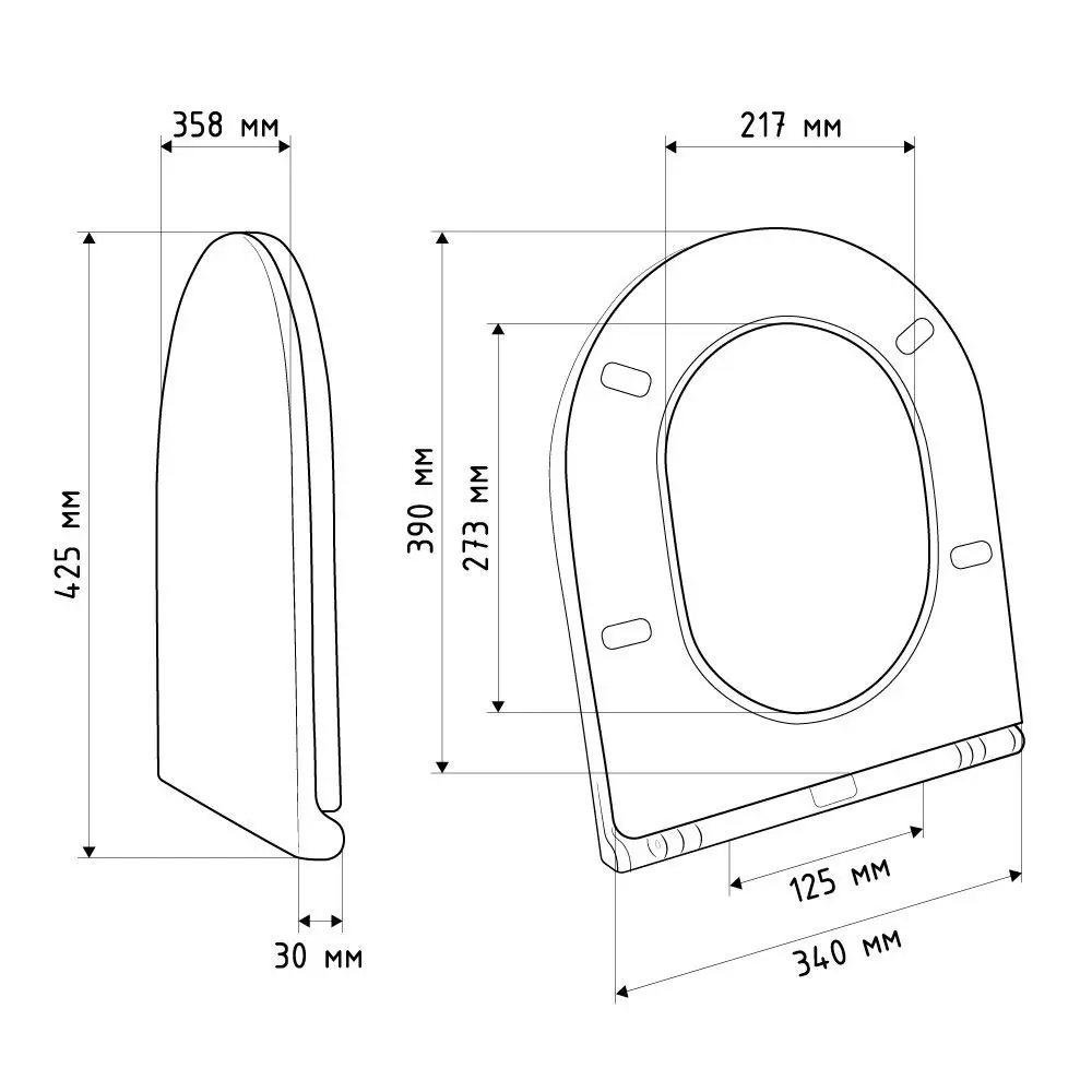 Фото 10 Унитаз подвесной AVS Сити безободковый с сиденьем микролифт белый
