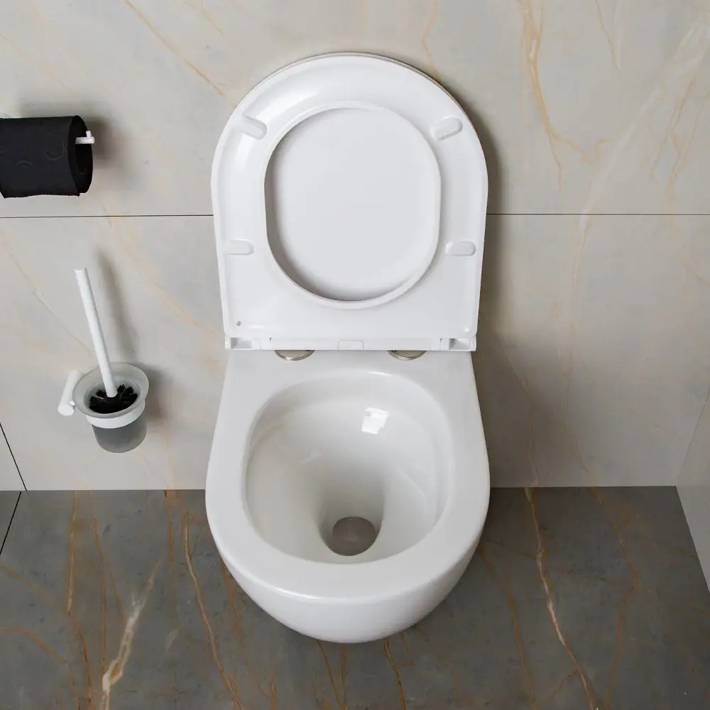 Фото 15 Унитаз подвесной AVS Сити безободковый с сиденьем микролифт белый