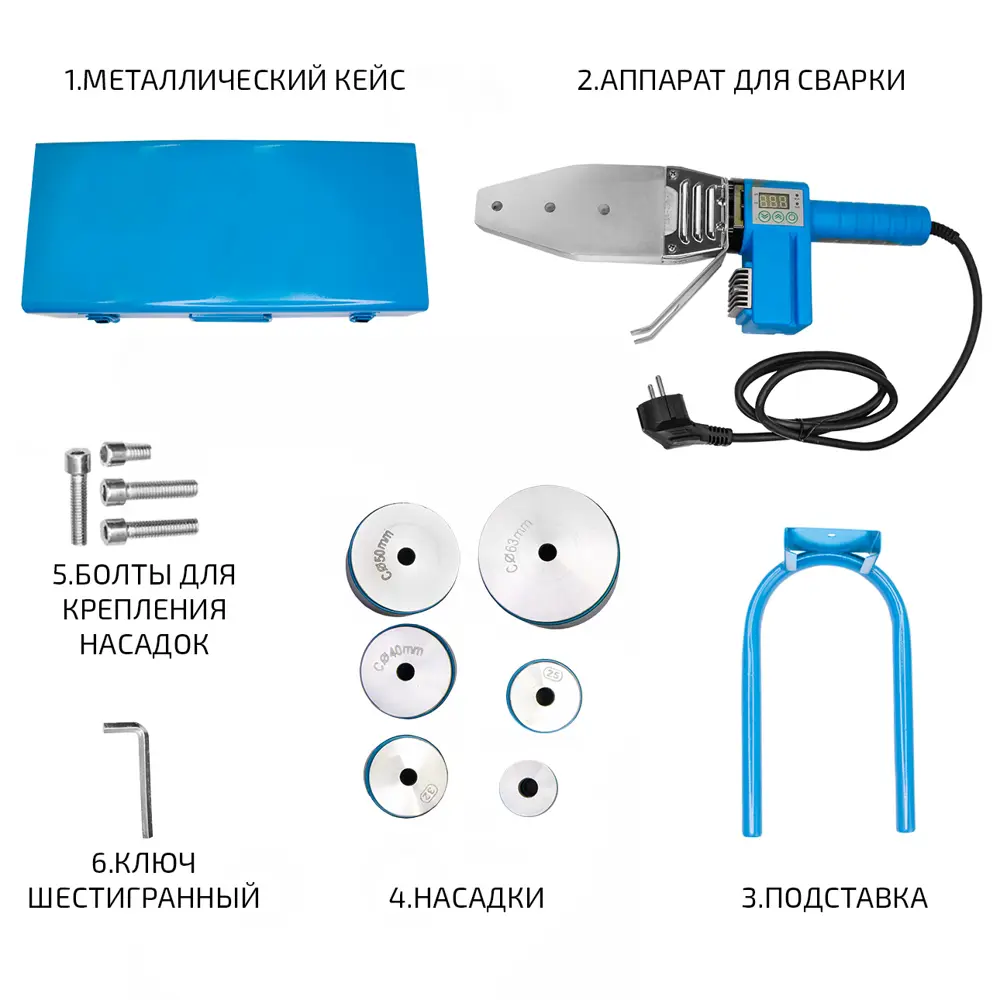 Фото 4 Аппарат для сварки пластиковых труб Мегеон 1600 Вт