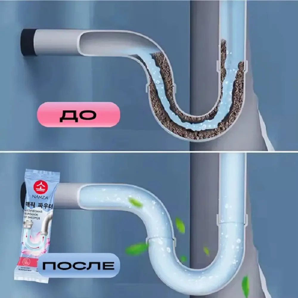 Фото 4 Порошок для устранения засоров Namza 120г 16шт Фото 4 Порошок для устранения засоров Namza 120г 16шт