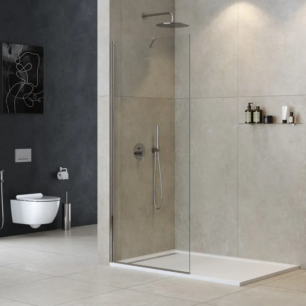 Фото Душевая перегородка Cezares LIBERTA-L-1-TB-105-C-Cr 105x195см хромированный профиль Фото Душевая перегородка Cezares LIBERTA-L-1-TB-105-C-Cr 105x195см хромированный профиль