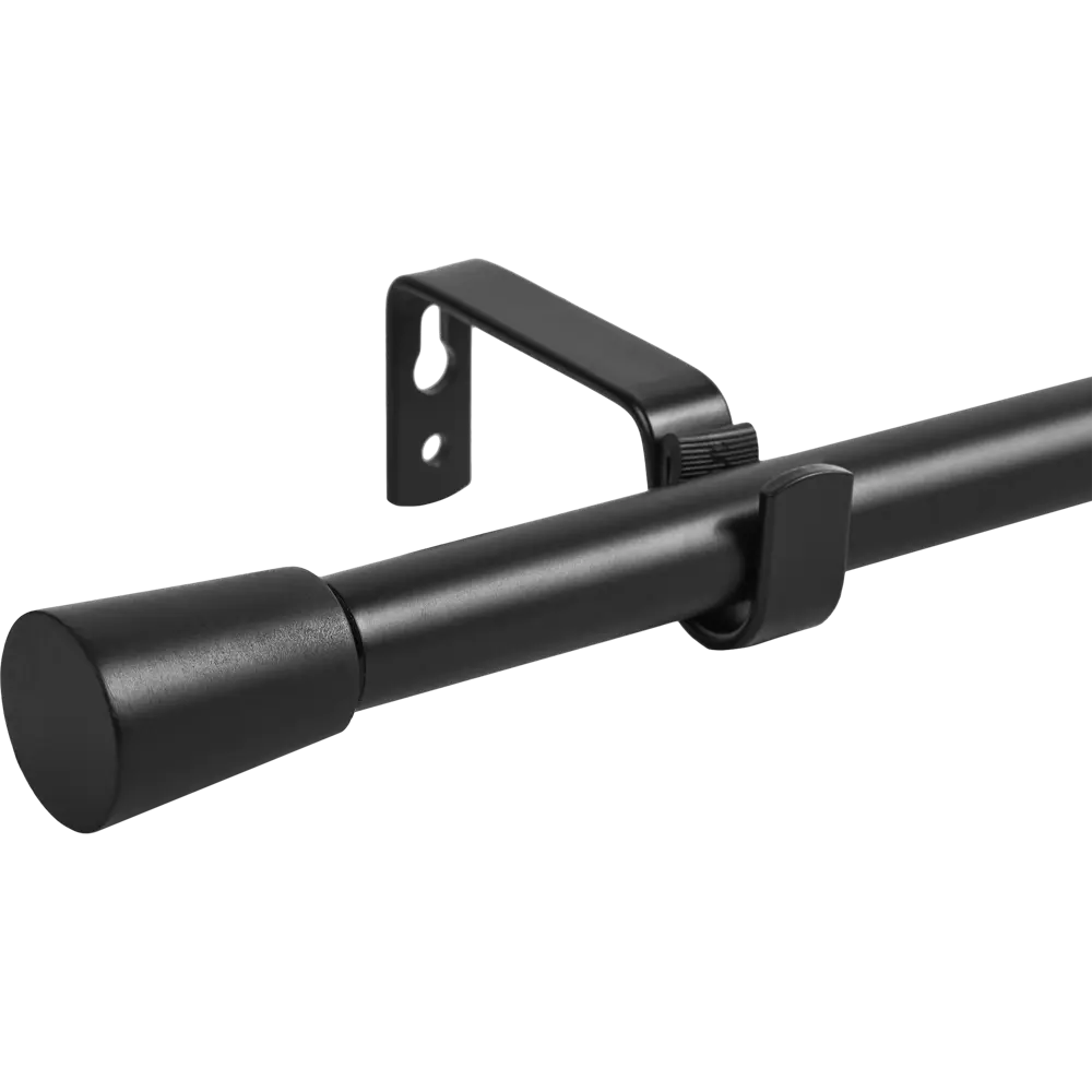 Фото Карниз однорядный раздвижной Pommel 120-210 см металл цвет черный Фото Карниз однорядный раздвижной Pommel 120-210 см металл цвет черный