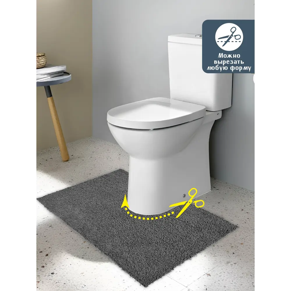 Фото 6 Коврик SHAHINTEX НАНОХЛОПОК 858057 50x80 цвет серый Фото 6 Коврик SHAHINTEX НАНОХЛОПОК 858057 50x80 цвет серый