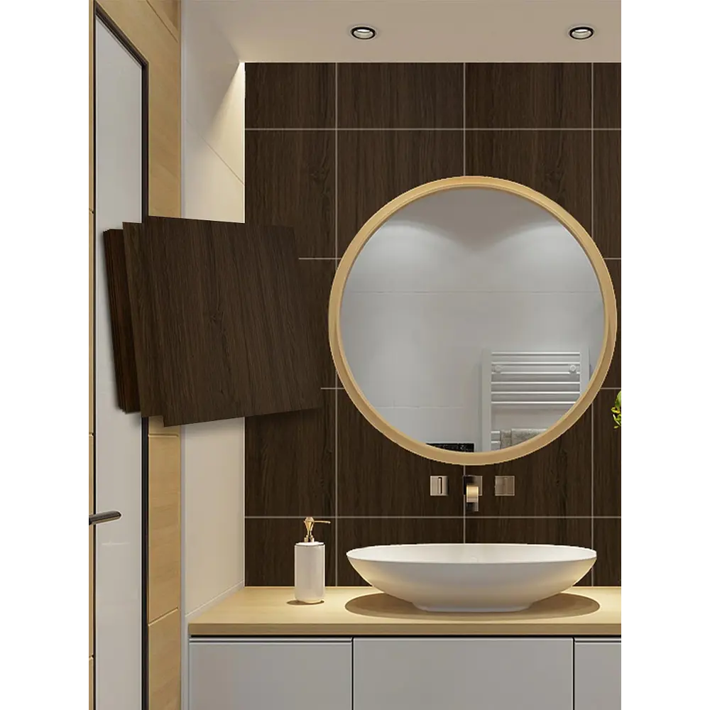 Фото Комплект панелей ПВХ Verol Темное дерево 300x300x2мм 1.8м² 20шт Фото Комплект панелей ПВХ Verol Темное дерево 300x300x2мм 1.8м² 20шт