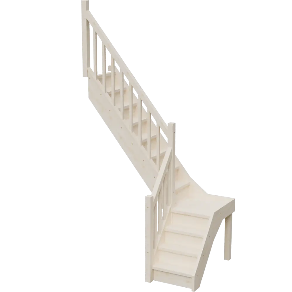 Фото Межэтажная лестница Stairshop ЛЕС-ГЛУ13-П с площадкой поворот налево Фото Межэтажная лестница Stairshop ЛЕС-ГЛУ13-П с площадкой поворот налево