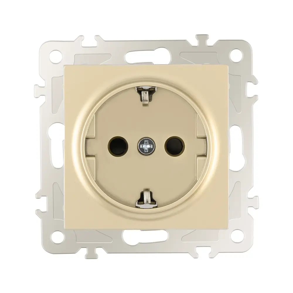 Фото 5 Розетка встраиваемая Arte milano 206.40-1.shampan с заземлением и шторками цвет шампань Фото 5 Розетка встраиваемая Arte milano 206.40-1.shampan с заземлением и шторками цвет шампань