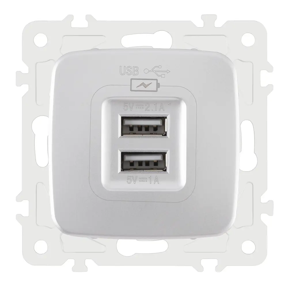 Фото 5 Розетка USB встраиваемая Arte milano 205.46-1.silver цвет серебро Фото 5 Розетка USB встраиваемая Arte milano 205.46-1.silver цвет серебро