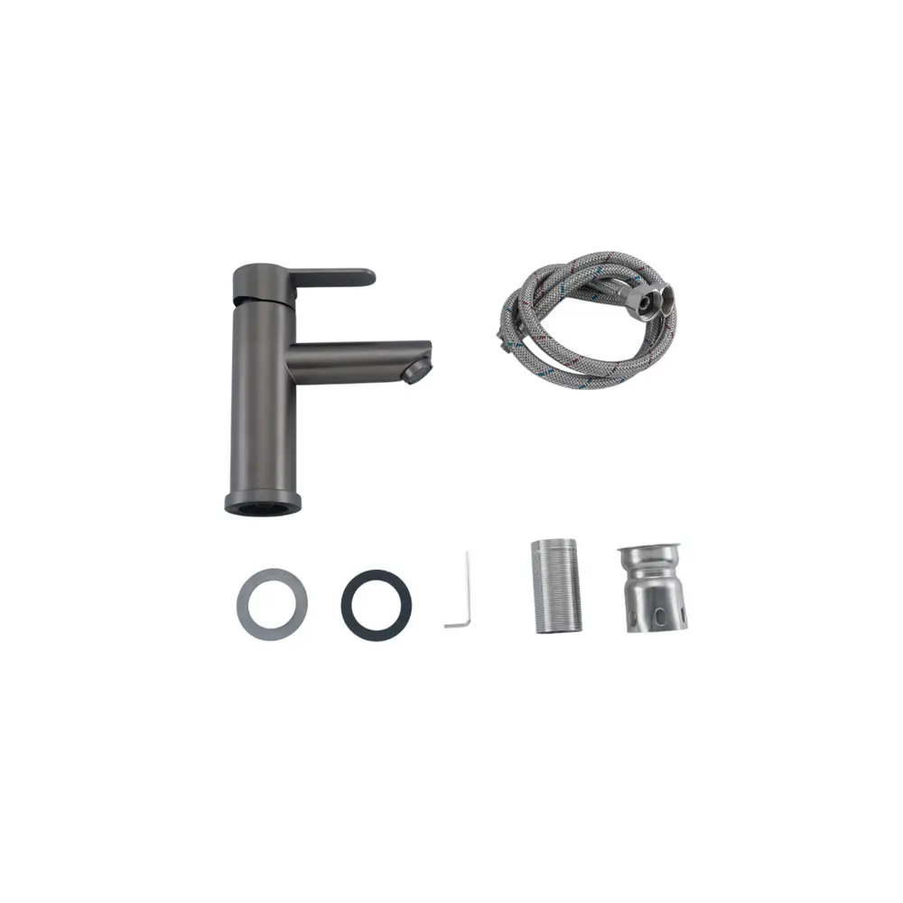 Фото 4 Смеситель для раковины Frap F10801-9 однорычажный цвет оружейная сталь Фото 4 Смеситель для раковины Frap F10801-9 однорычажный цвет оружейная сталь