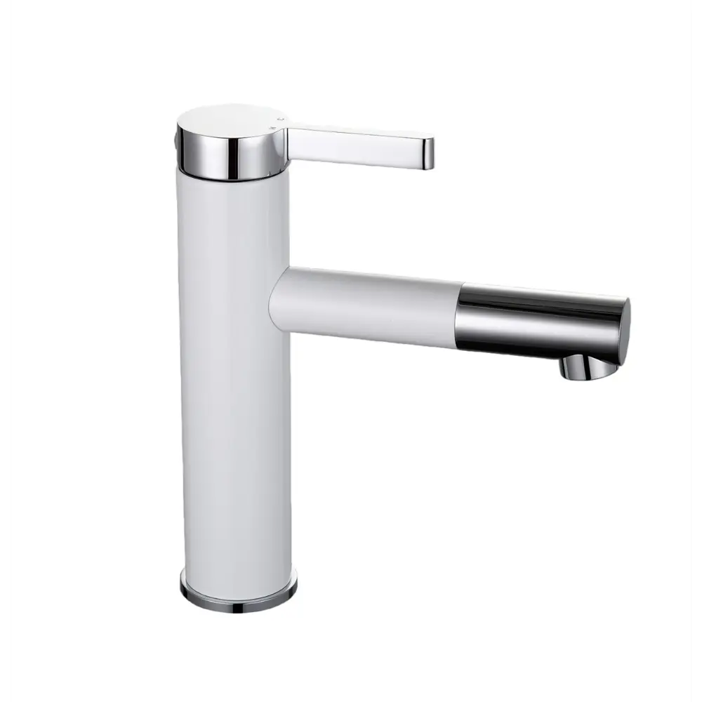 Фото 3 Смеситель для раковины FRAP H52 F1052-14 Однорычажный цвет белый глянец