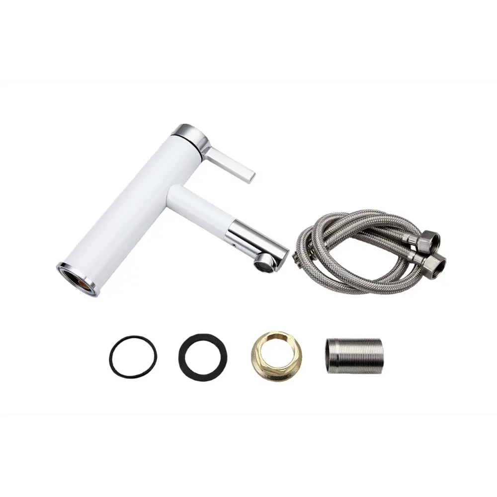 Фото 9 Смеситель для раковины FRAP H52 F1052-14 Однорычажный цвет белый глянец