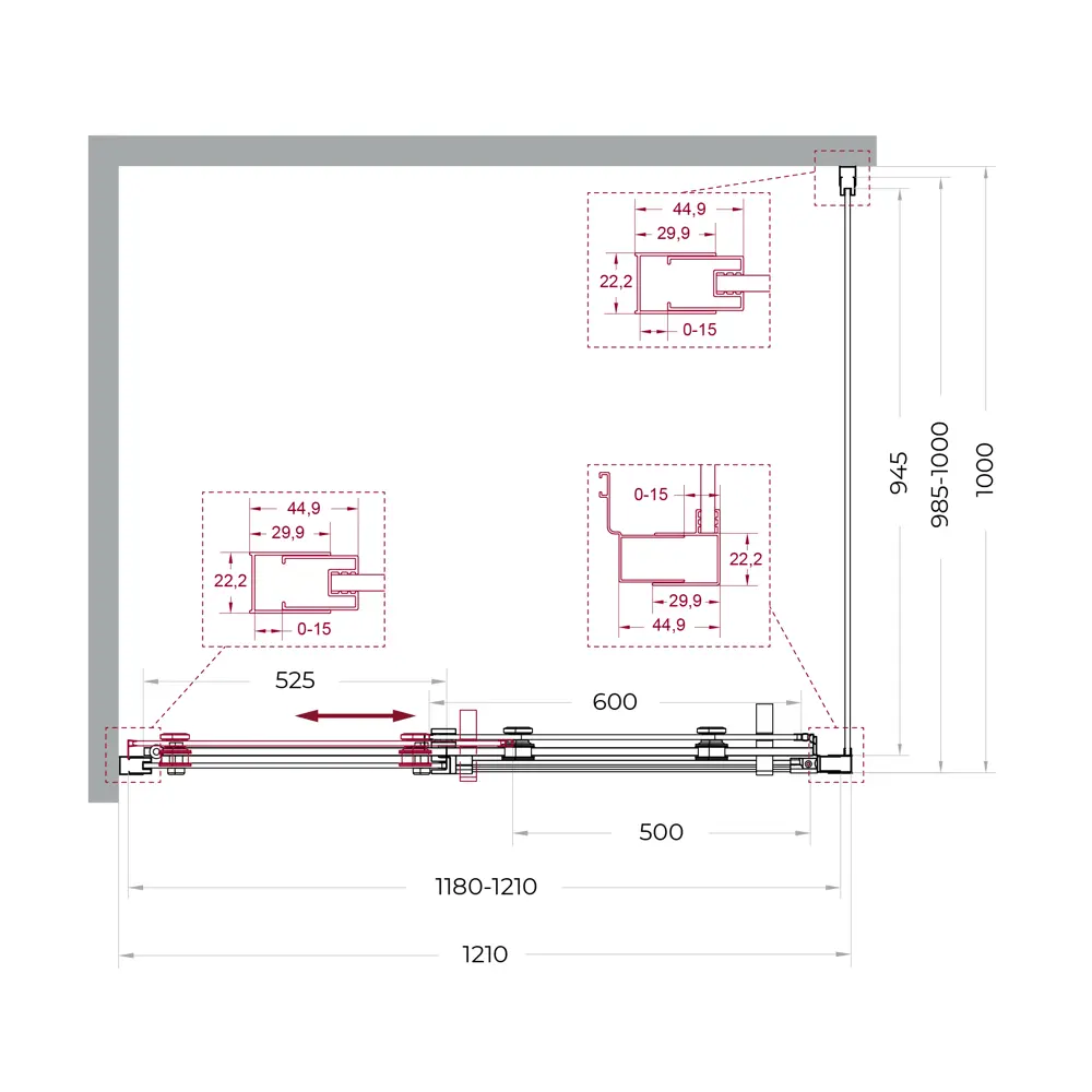 Фото 12 Душевой уголок Belbagno MARINO MARINO-2-AH-1-120/100-C-Cr прямоугольная 120x100см хромированный профиль эффект стекла прозрачный Фото 12 Душевой уголок Belbagno MARINO MARINO-2-AH-1-120/100-C-Cr прямоугольная 120x100см хромированный профиль эффект стекла прозрачный