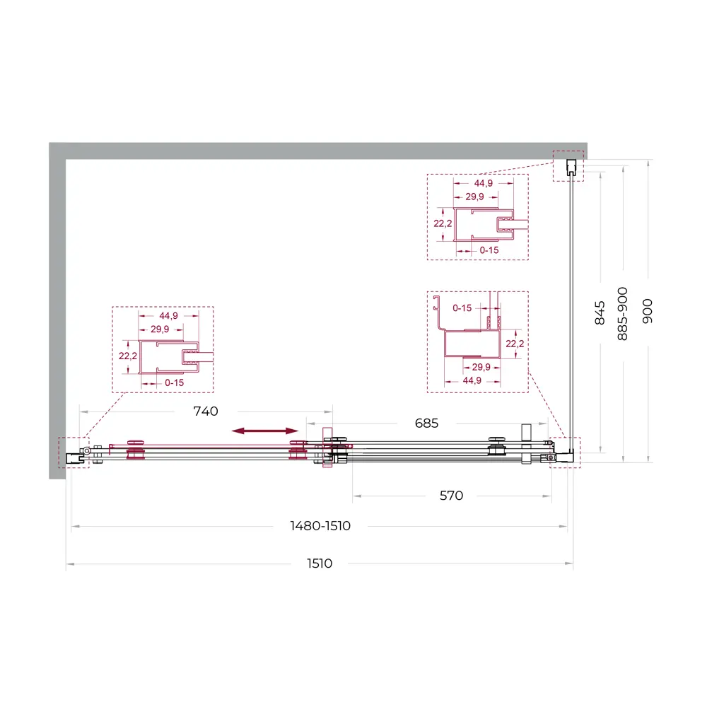 Фото 12 Душевой уголок Belbagno MARINO MARINO-2-AH-1-150/90-C-Cr прямоугольная 150x90см хромированный профиль эффект стекла прозрачный Фото 12 Душевой уголок Belbagno MARINO MARINO-2-AH-1-150/90-C-Cr прямоугольная 150x90см хромированный профиль эффект стекла прозрачный
