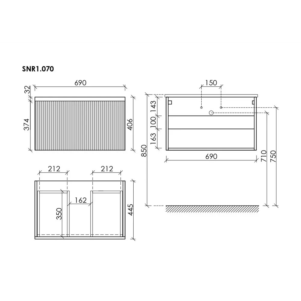 Фото 8 Тумба под раковину подвесная Sancos SNR1.070W 69см цвет bianco Фото 8 Тумба под раковину подвесная Sancos SNR1.070W 69см цвет bianco