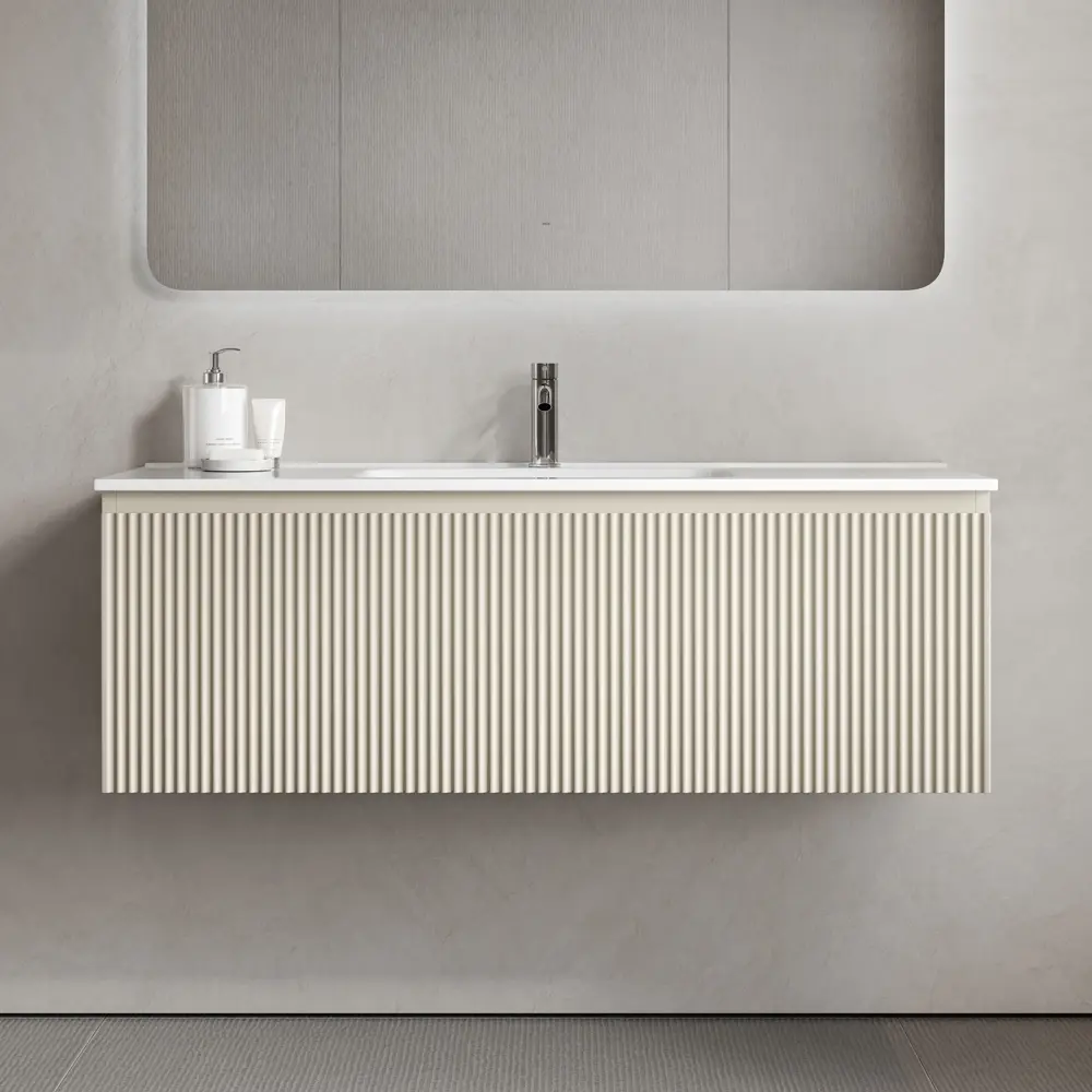 Фото 4 Тумба под раковину подвесная Sancos SNR1.0120CE 119.5см цвет beige soft