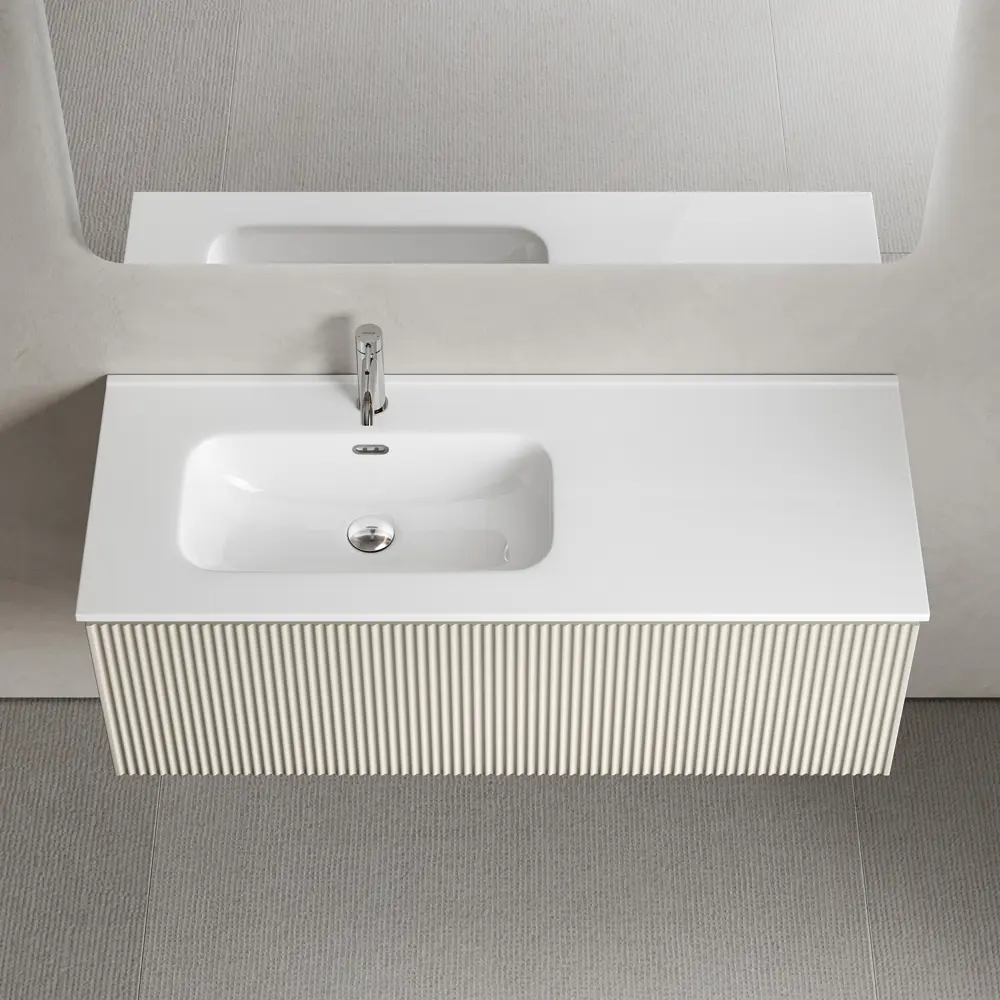 Фото 7 Тумба под раковину подвесная Sancos SNR1.0120LCE 119.5см цвет beige soft