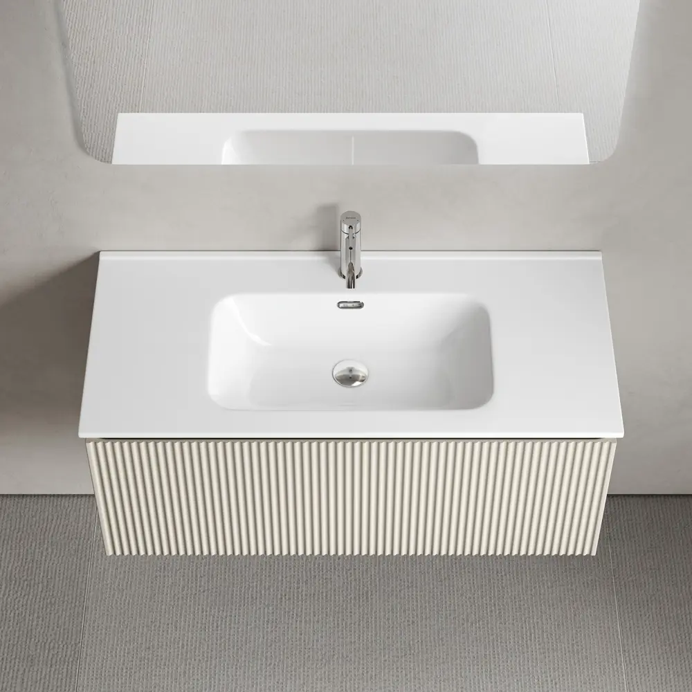 Фото 7 Тумба под раковину подвесная Sancos SNR1.0100CE 99.5см цвет beige soft Фото 7 Тумба под раковину подвесная Sancos SNR1.0100CE 99.5см цвет beige soft