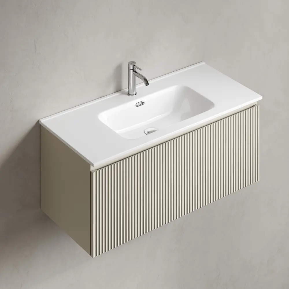 Фото 6 Тумба под раковину подвесная Sancos SNR1.0100CE 99.5см цвет beige soft Фото 6 Тумба под раковину подвесная Sancos SNR1.0100CE 99.5см цвет beige soft