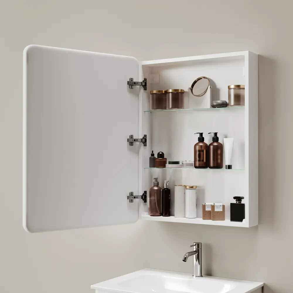 Фото 7 Зеркальный шкаф для ванной Sancos Diva 60x80 см с LED подсветкой Фото 7 Зеркальный шкаф для ванной Sancos Diva 60x80 см с LED подсветкой