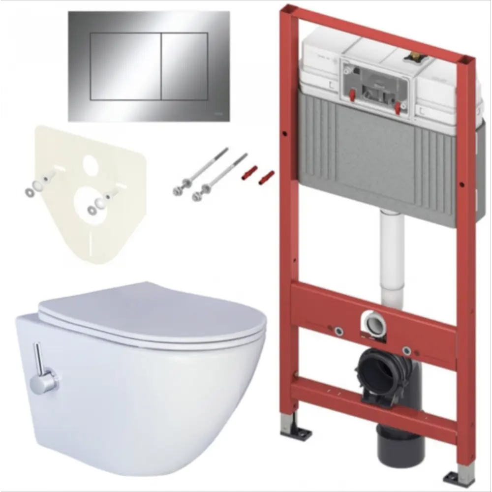 Фото Комплект инсталляция Tece Tecebase 2.0 9400412 унитаз Esbano Teruel-WBN безободковый с функцией биде Фото Комплект инсталляция Tece Tecebase 2.0 9400412 унитаз Esbano Teruel-WBN безободковый с функцией биде