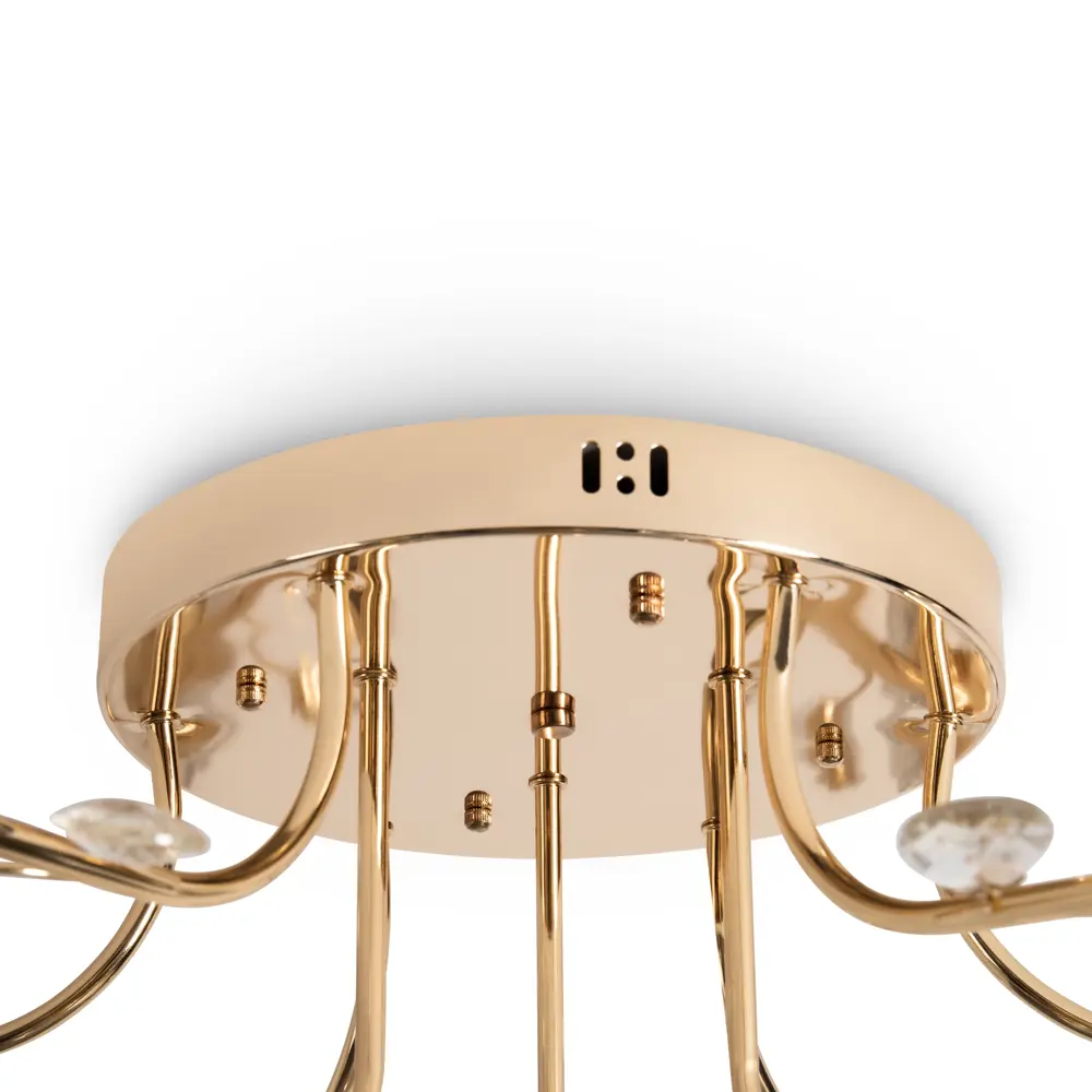 Фото 5 Люстра потолочная Fioress 9 ламп 15 м² цвет золотистый/прозрачный Фото 5 Люстра потолочная Fioress 9 ламп 15 м² цвет золотистый/прозрачный