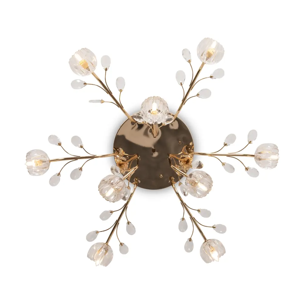 Фото 4 Люстра потолочная Fioress 9 ламп 15 м² цвет золотистый/прозрачный Фото 4 Люстра потолочная Fioress 9 ламп 15 м² цвет золотистый/прозрачный