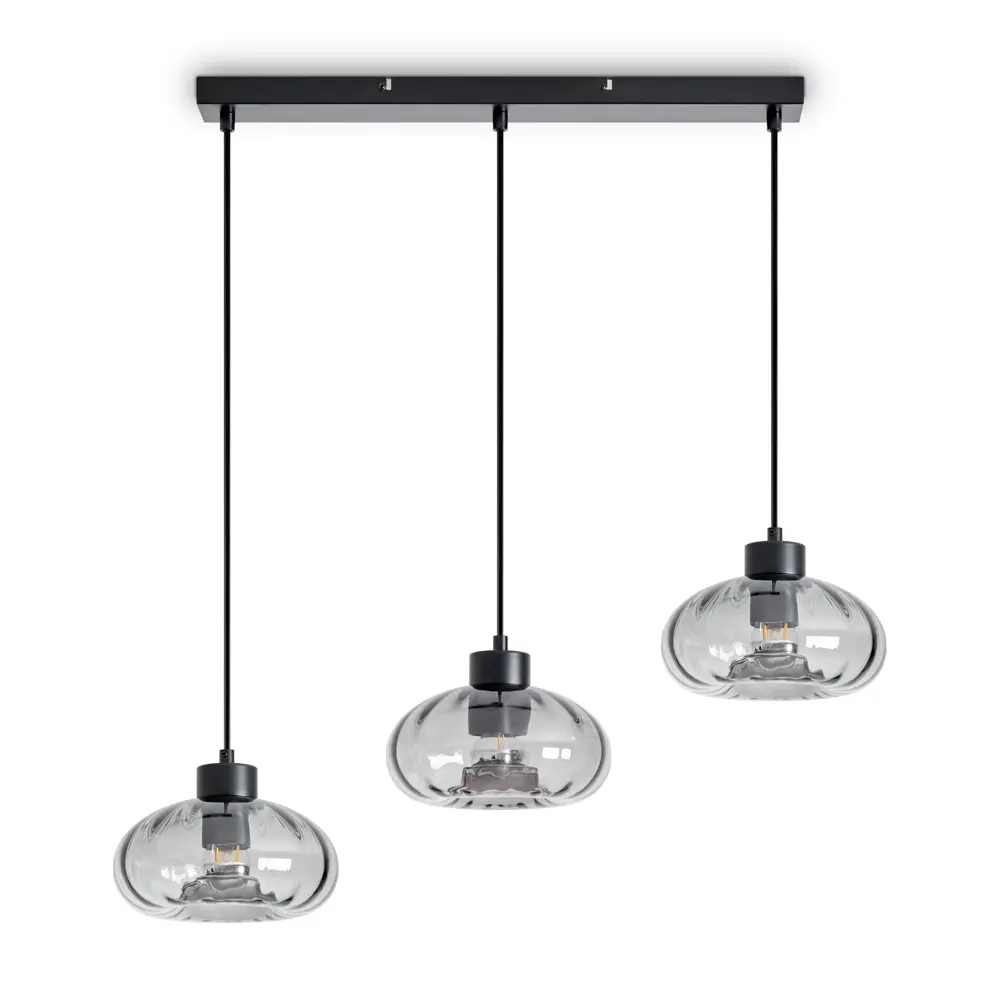 Фото 2 Светильник подвесной Glans 3 лампы 10 м² цвет черный/серый Фото 2 Светильник подвесной Glans 3 лампы 10 м² цвет черный/серый