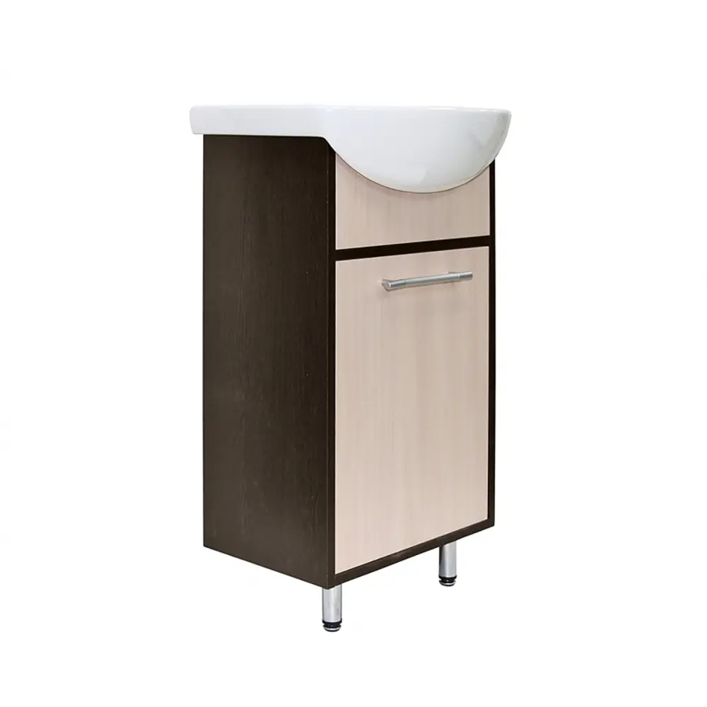 Фото Тумба под раковину напольная Mixline АлАн 557680 42.5см цвет венге/дуб молочный