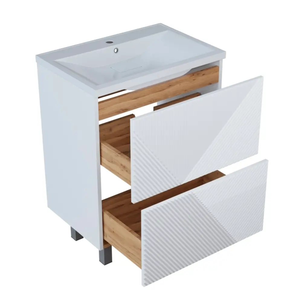 Фото 2 Тумба под раковину напольная Mixline Вектор 554823 64см цвет белый