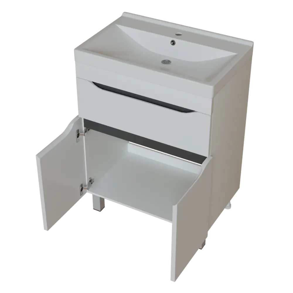 Фото 2 Тумба под раковину напольная Mixline Лайн 555462 56.8см цвет белый