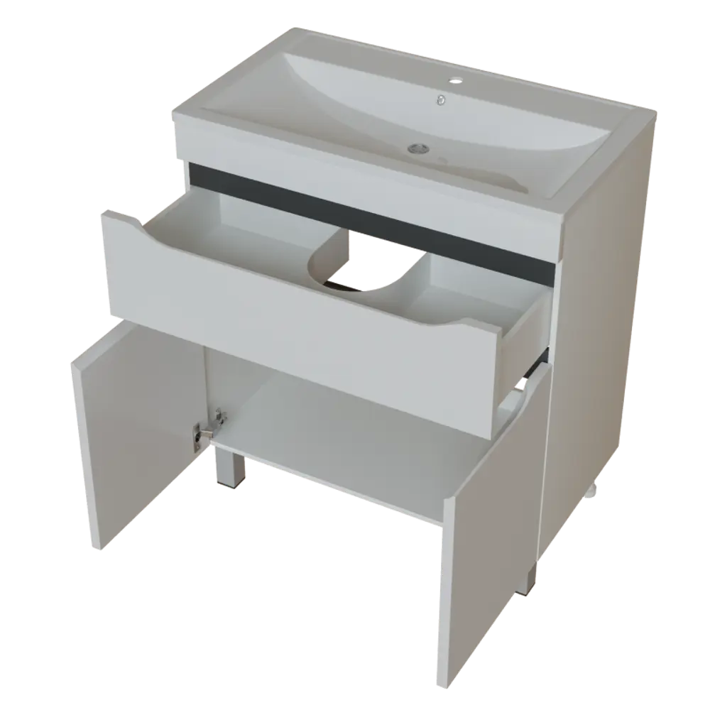 Фото 2 Тумба под раковину напольная Mixline Лайн 555464 69.4см цвет белый Фото 2 Тумба под раковину напольная Mixline Лайн 555464 69.4см цвет белый