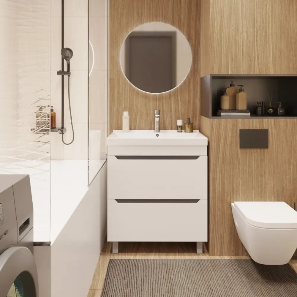 Фото 3 Тумба под раковину напольная Mixline Лайн 555471 69.4см цвет белый Фото 3 Тумба под раковину напольная Mixline Лайн 555471 69.4см цвет белый