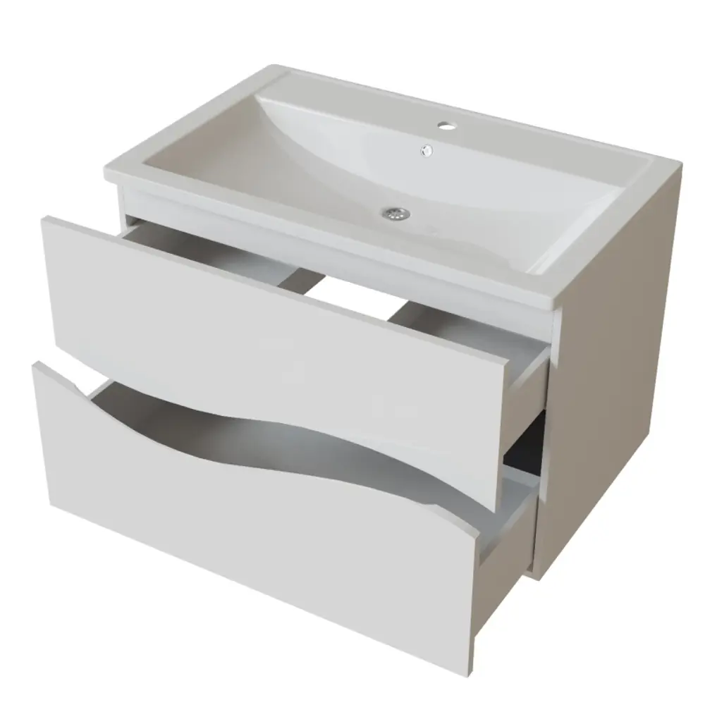 Фото 2 Тумба под раковину подвесная Mixline Лайн 553033 79.4см цвет белый