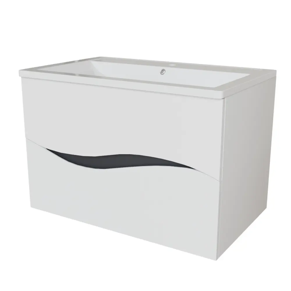 Фото Тумба под раковину подвесная Mixline Лайн 553033 79.4см цвет белый