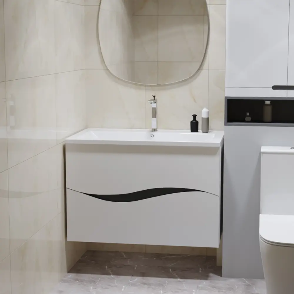 Фото 3 Тумба под раковину подвесная Mixline Лайн 553033 79.4см цвет белый