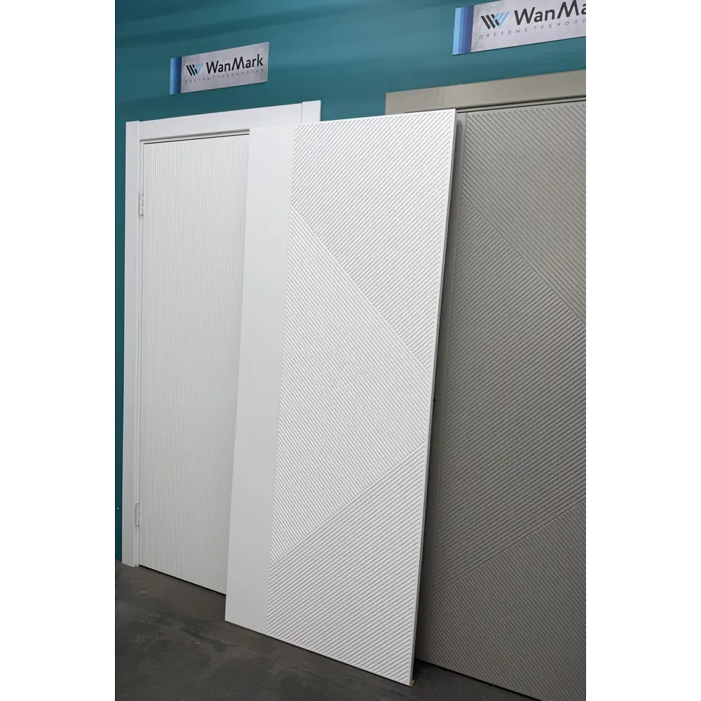 Фото 5 Комплект межкомнатной двери Wanmark Синди-13 глухая 190x55см эмаль цвет белый с коробом и наличниками