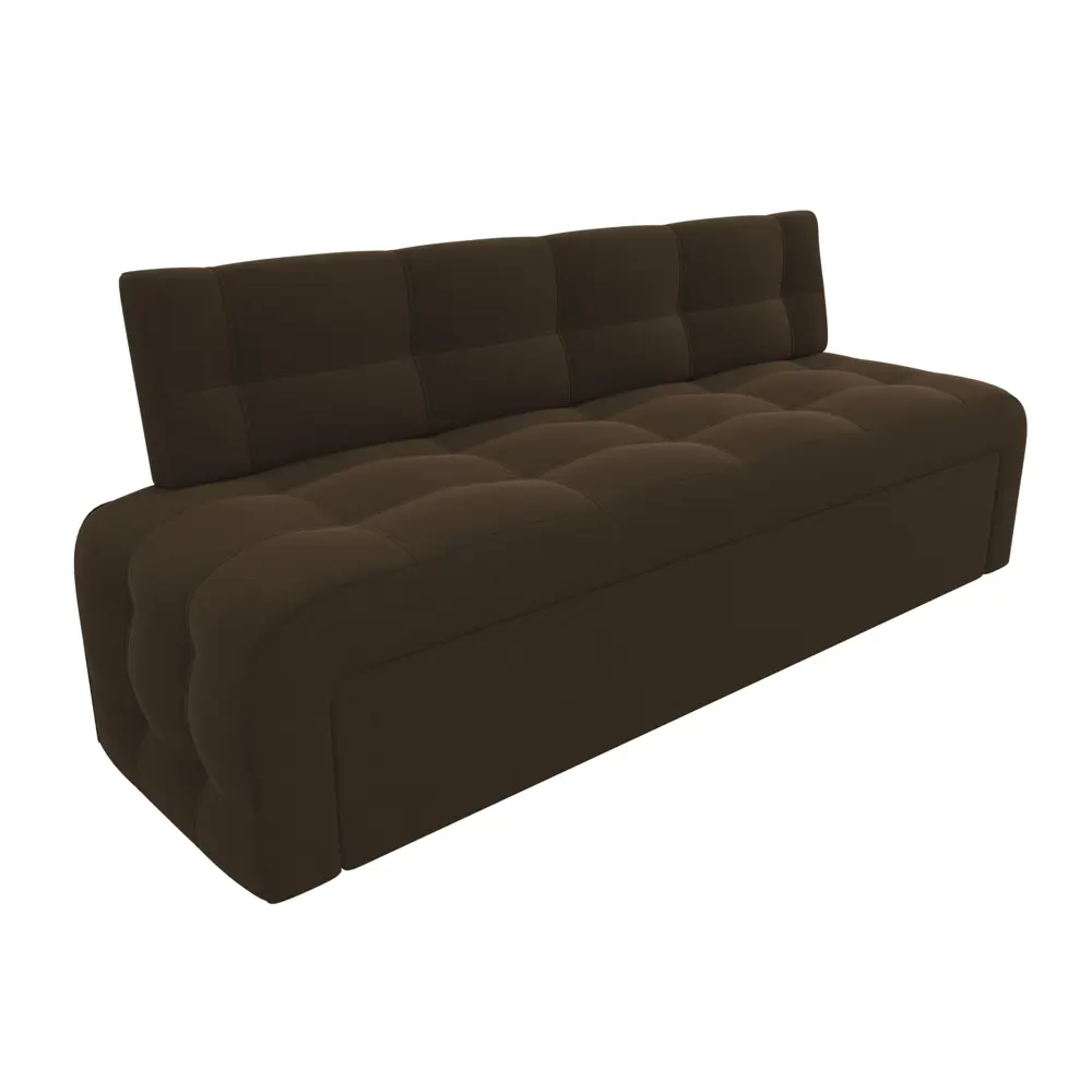 Фото 3 Диван кухонный прямой Люксор Лига диванов 28587 200x82x62 см микровельвет цвет коричневый