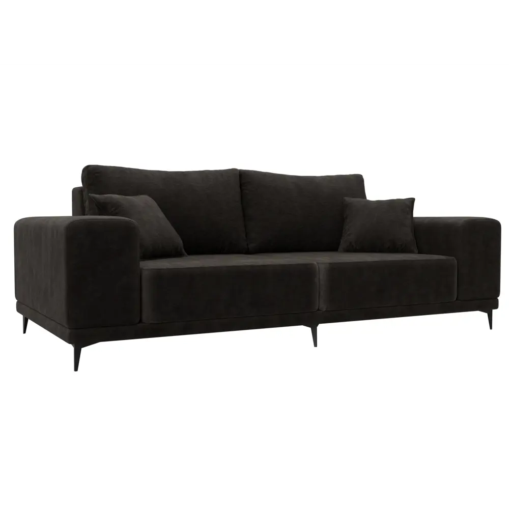 Фото Диван прямой Льюес Лига диванов 126691 225x87x103 см велюр цвет brut 17 коричневый Фото Диван прямой Льюес Лига диванов 126691 225x87x103 см велюр цвет brut 17 коричневый