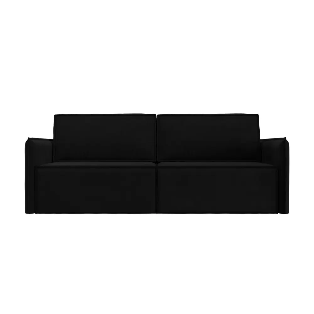 Фото 2 Диван прямой Либерти Лига диванов 116249 220x100x120 см микровельвет цвет черный