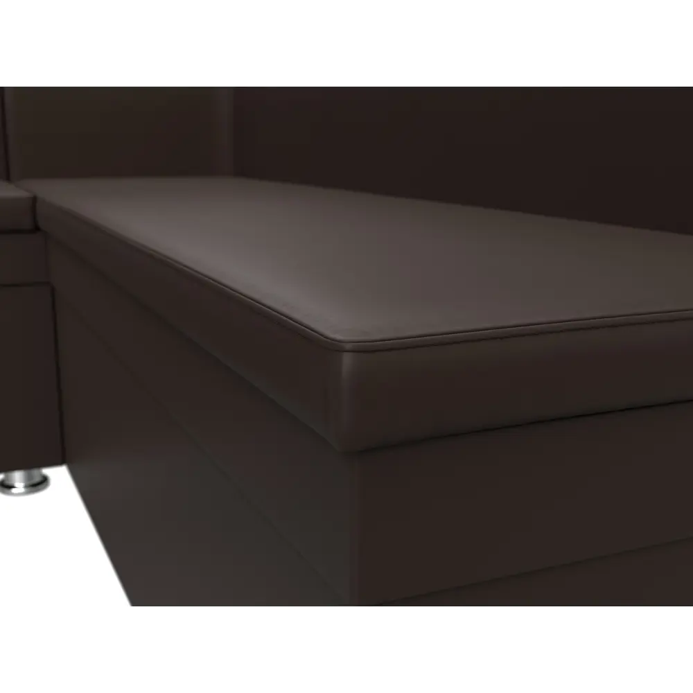 Фото 3 Диван кухонный угловой Уют левый угол Лига диванов 28385L 152x89x126 см экокожа цвет коричневый