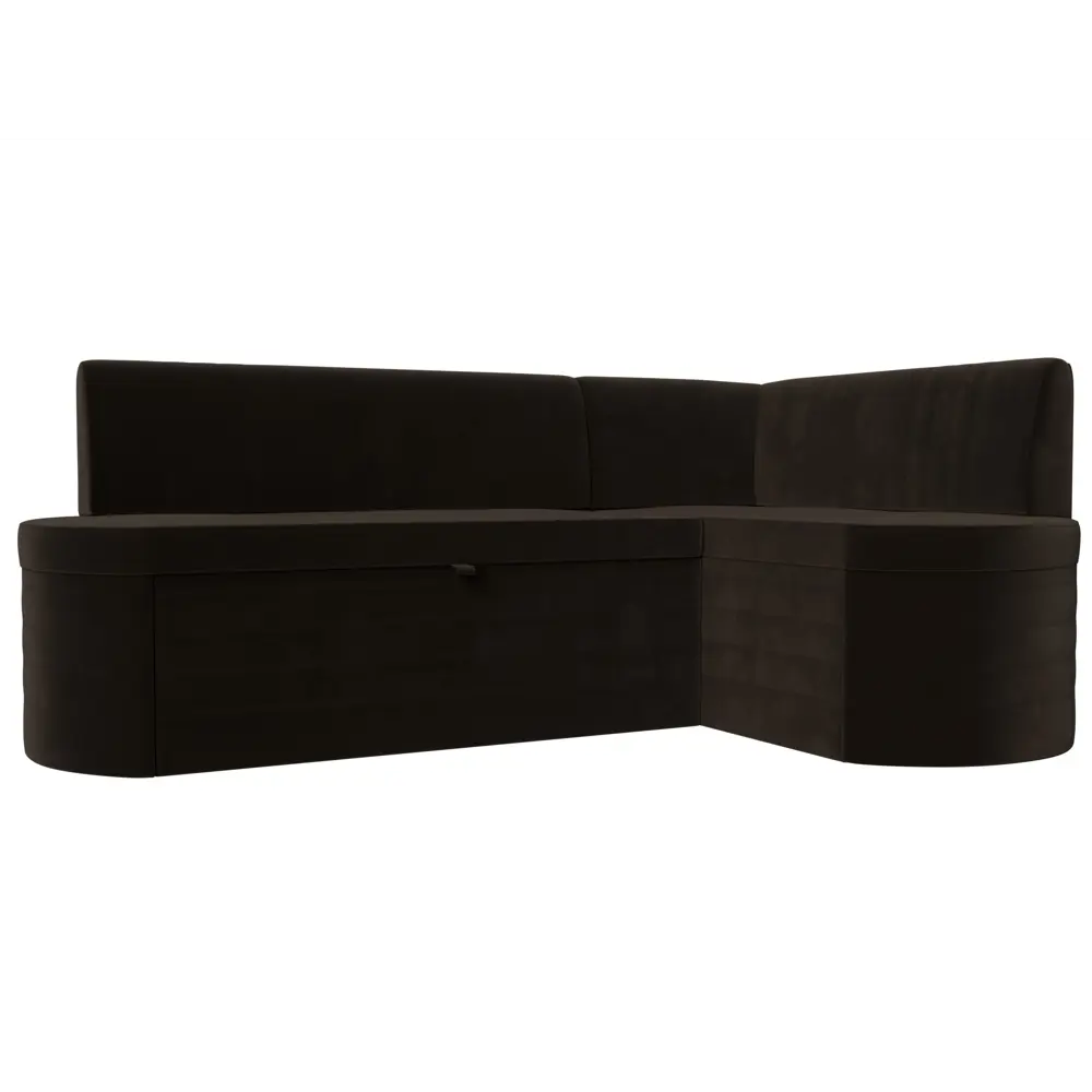 Фото Диван кухонный угловой Токио правый угол Лига диванов 119432 202x80x125 см микровельвет цвет коричневый