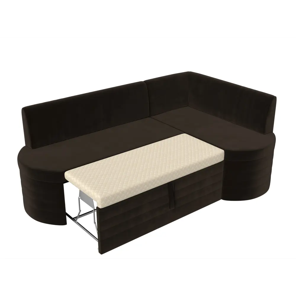 Фото 7 Диван кухонный угловой Токио правый угол Лига диванов 119432 202x80x125 см микровельвет цвет коричневый