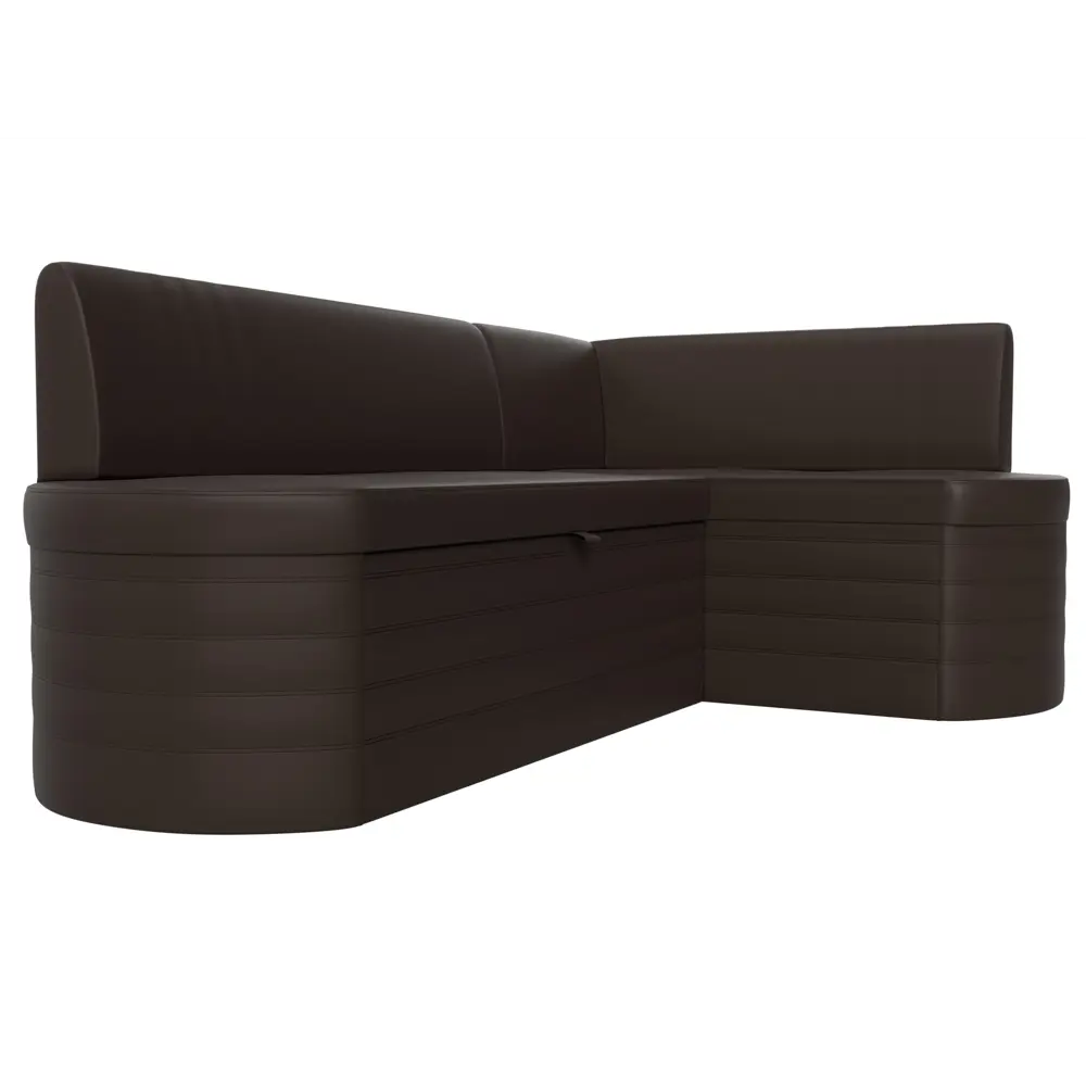 Фото 5 Диван кухонный угловой Токио правый угол Лига диванов 119448 202x80x125 см экокожа цвет коричневый