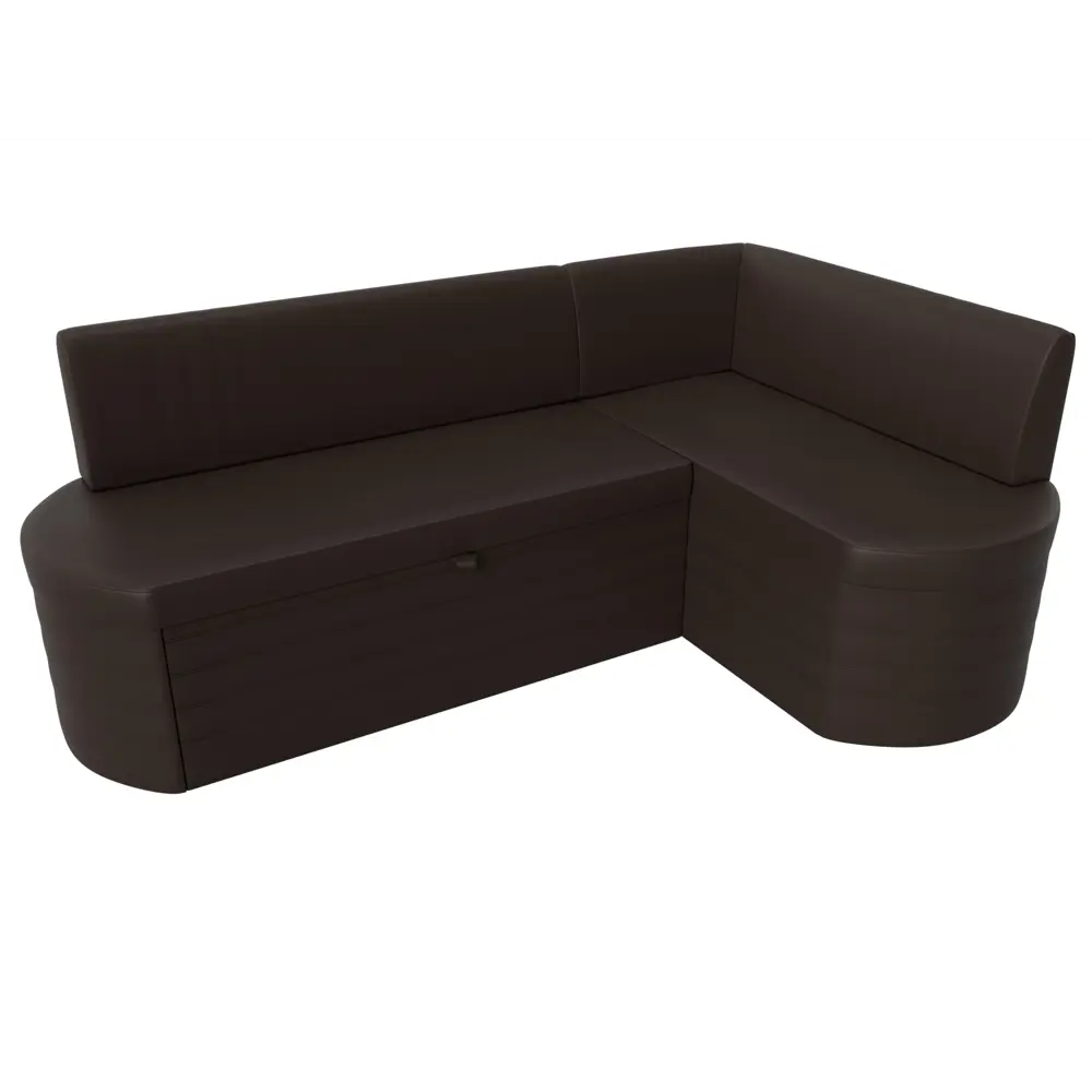 Фото 7 Диван кухонный угловой Токио правый угол Лига диванов 119448 202x80x125 см экокожа цвет коричневый