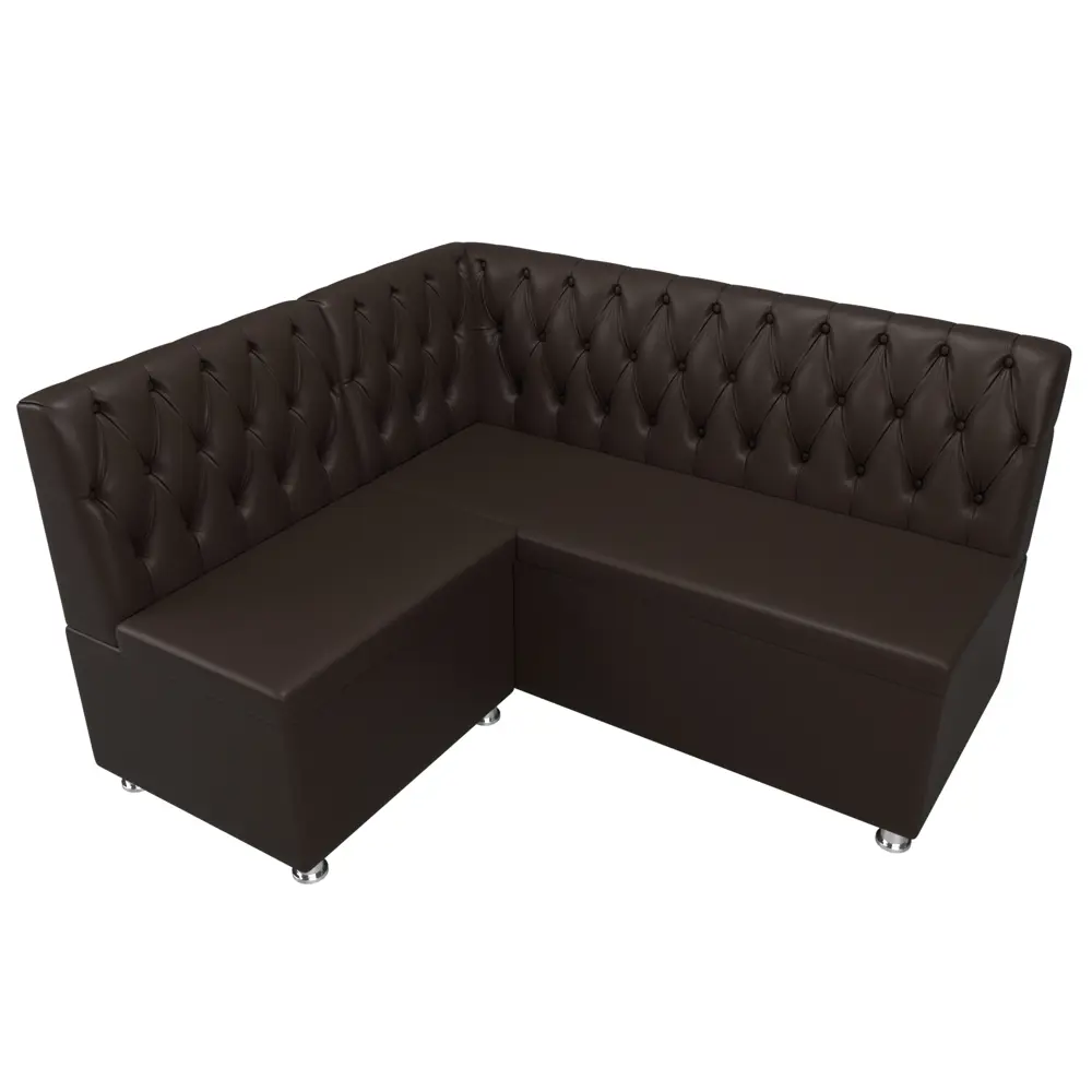 Фото 6 Диван кухонный угловой Мирта левый угол Лига диванов 107607L 152x89x126 см экокожа цвет коричневый