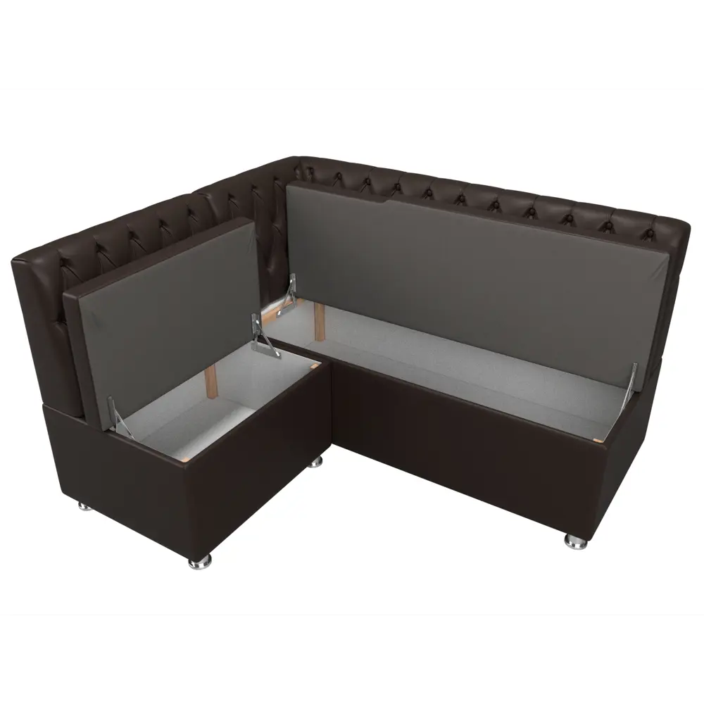 Фото 7 Диван кухонный угловой Мирта левый угол Лига диванов 107607L 152x89x126 см экокожа цвет коричневый