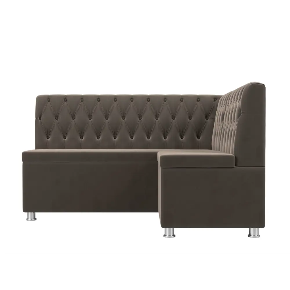 Фото 3 Диван кухонный угловой Мирта правый угол Лига диванов 107590 152x89x126 см велюр цвет коричневый