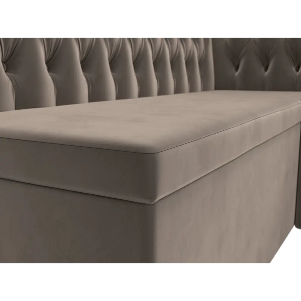 Фото 5 Диван кухонный угловой Мирта правый угол Лига диванов 107590 152x89x126 см велюр цвет коричневый