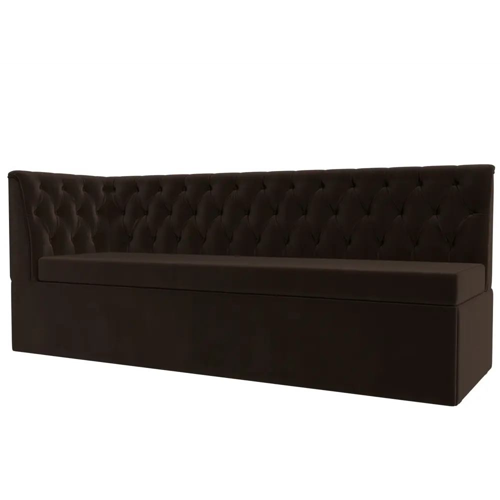 Фото Диван кухонный прямой Маркиз с углом слева Лига диванов 112836L 182x85x62 см микровельвет цвет коричневый