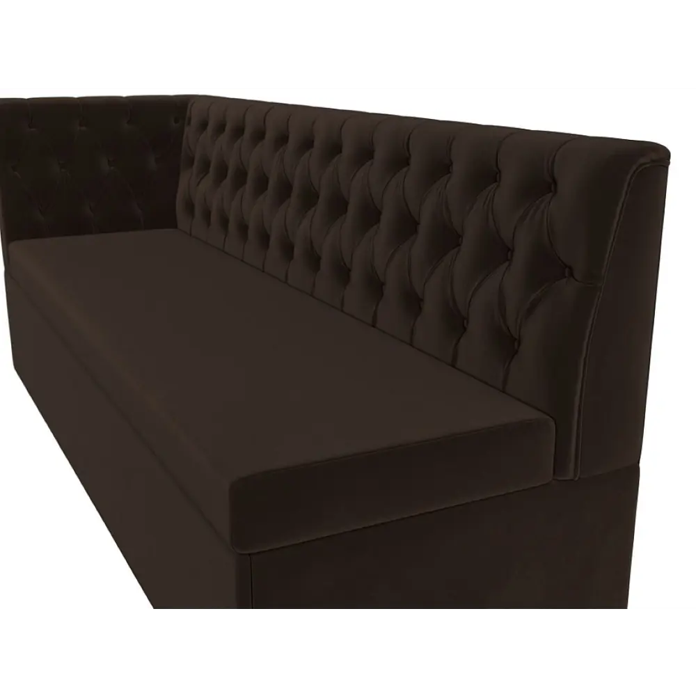 Фото 4 Диван кухонный прямой Маркиз с углом слева Лига диванов 112836L 182x85x62 см микровельвет цвет коричневый